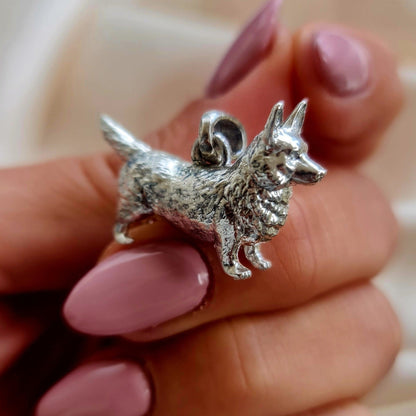 Handmade Sterling Silver Corgi Pendant: Dog Lover Gift