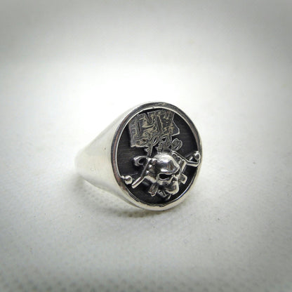 Tattoo Guns "Ink Life"-inspired Ring - Handmade Skull Ring - Crafted in 925 Sterling Silver