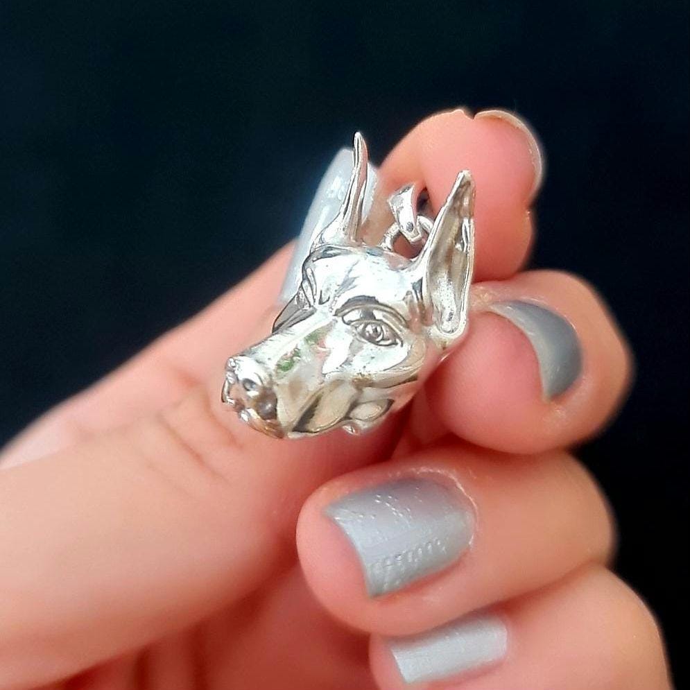 Sterling Silver Doberman Pendant: Dog Lover Statement Piece