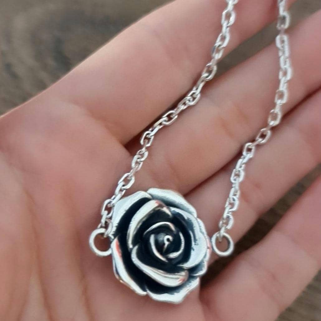 Sterling Silver Rose Bracelet: Chunky Elegant Flower Jewelry