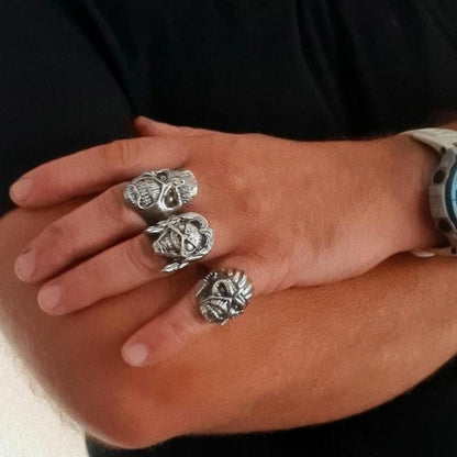 Eddie Mayan Skull Ring Pendant Bundle: Rock Heavy Metal Bundle  Handmade Sterling Silver