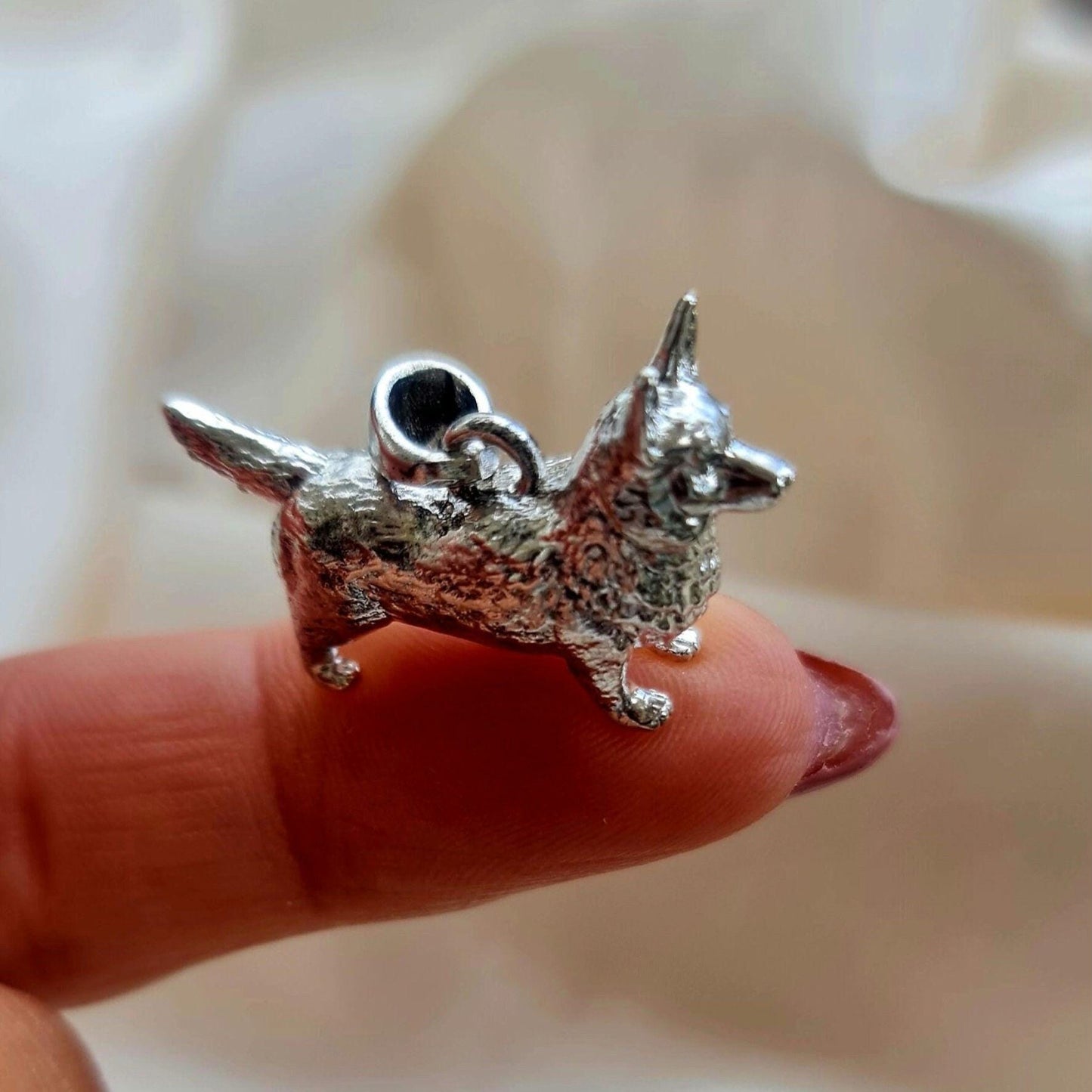 Handmade Sterling Silver Corgi Pendant: Dog Lover Gift