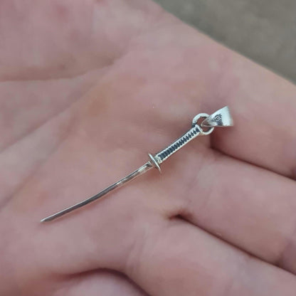 Katana Pendant: Japanese Samurai Sword Necklace Handmade Sterling Silver