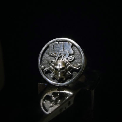 Tattoo Guns "Ink Life"-inspired Ring - Handmade Skull Ring - Crafted in 925 Sterling Silver