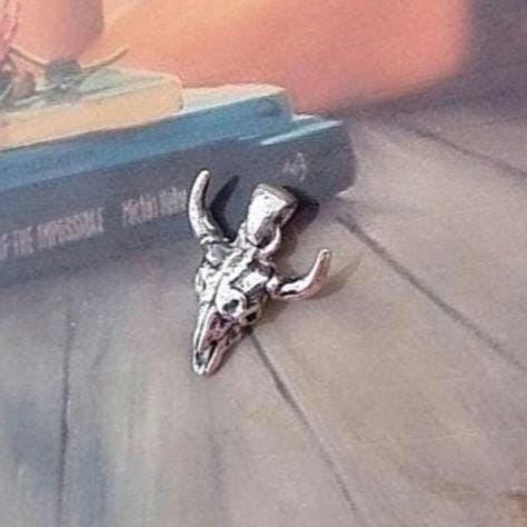 Buffalo Skull 925 Silver Necklace: Gothic Western Jewelry  anatomically accurate