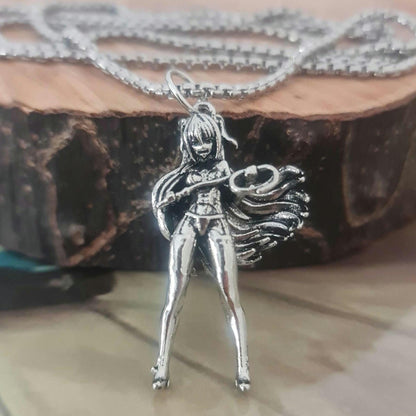 Anime Bunny Girl Cosplay style sexy long haired Girl with whip rope Necklace