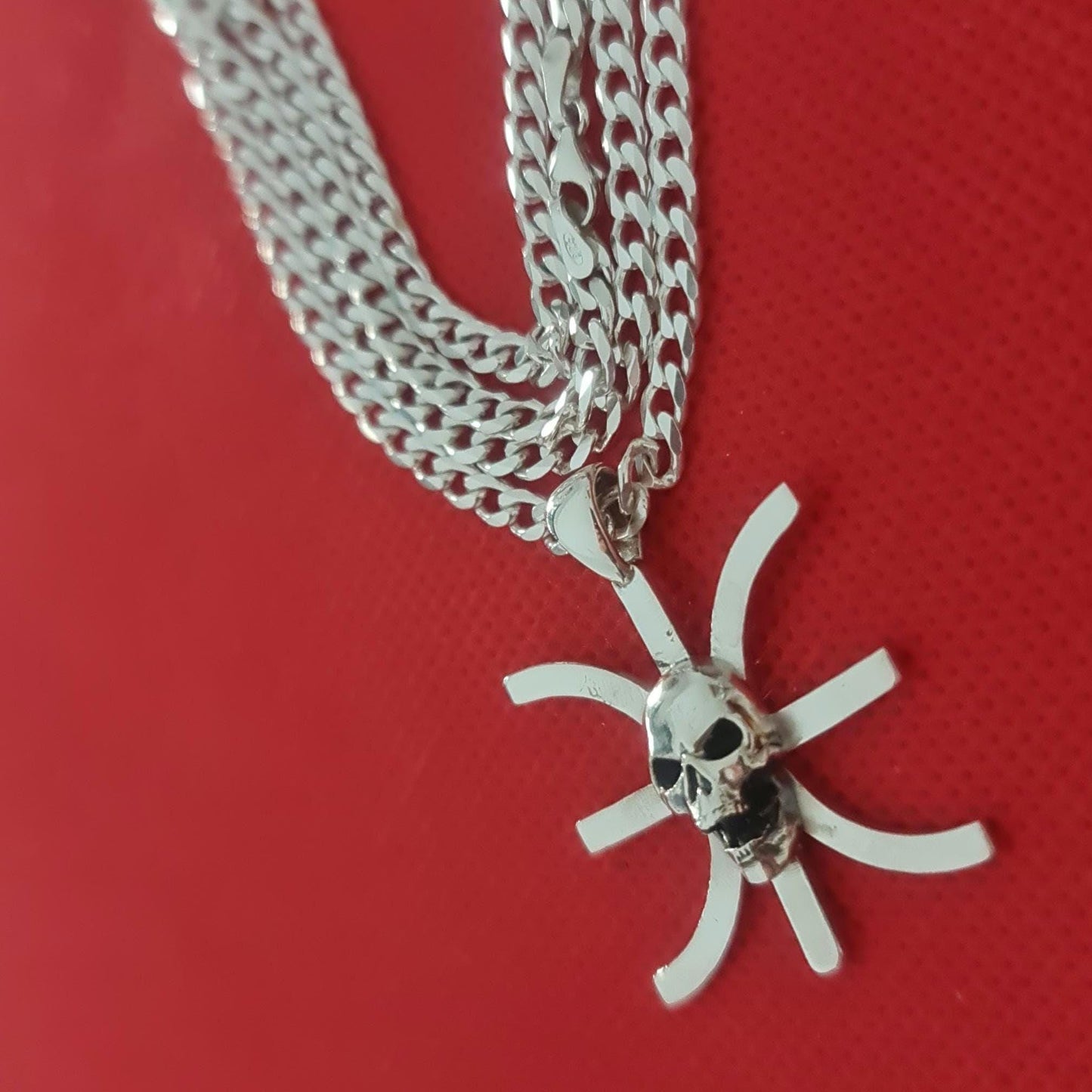 Handmade Sterling Silver Skull Pendant: Greek Epsilon Symbol