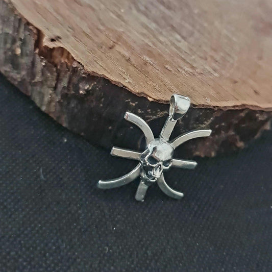 Handmade Sterling Silver Skull Pendant: Greek Epsilon Symbol