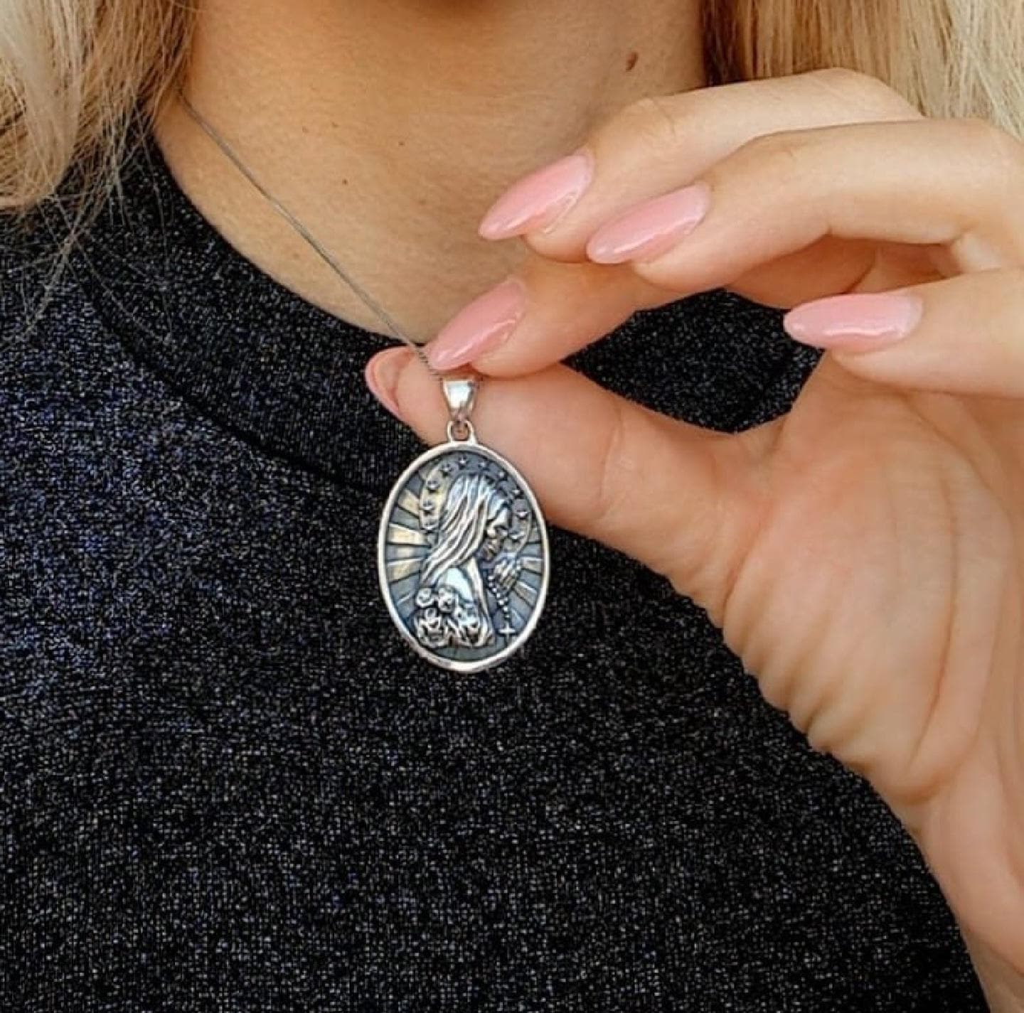 La Santa Muerte praying Pendant -Precious Symbol of Belief and Protection  - Saint Death