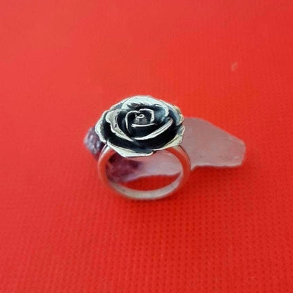 Sterling Silver Rose Ring: Floral Statement Jewelry