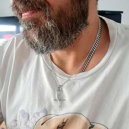 broken Sword Narsil Sword , Fantasy Elven  Gothic - Medieval jewelry Cosplay lover broken Cross 925 Sterling Silver