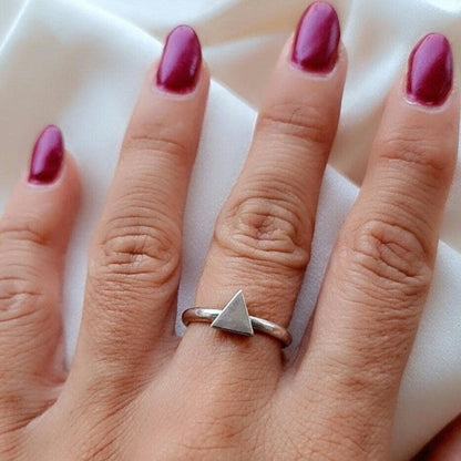 Sterling Silver Triangle Ring: Minimalist Geometric Jewelry
