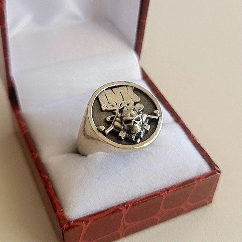 Tattoo Guns "Ink Life"-inspired Ring - Handmade Skull Ring - Crafted in 925 Sterling Silver