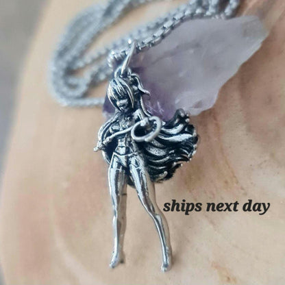 Anime Bunny Girl Cosplay style sexy long haired Girl with whip rope Necklace