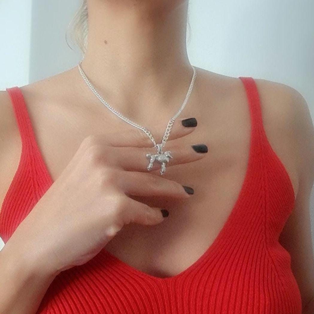 Handmade Sterling Silver Poodle Pendant: Dog Lover Gift