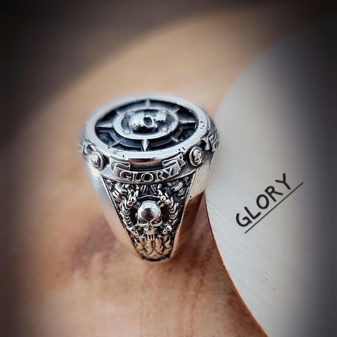 Nautical Pirate Ring - Discover Adventure ,Style with our Punk-Inspired  Signet Ring  925 Sterling silver