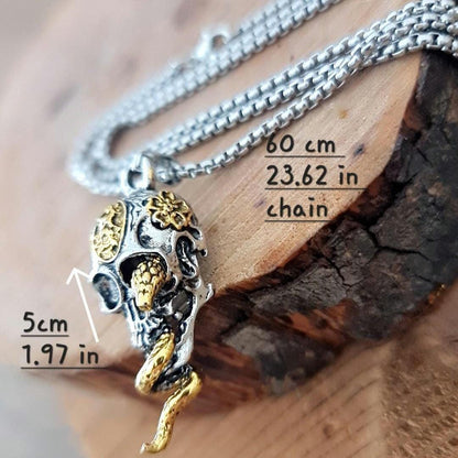 Snake & Skull gothic  Necklace - Fashionable   Gift, Hip Hop Cosplay Jewelry