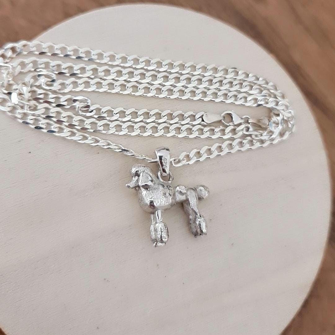 Handmade Sterling Silver Poodle Pendant: Dog Lover Gift