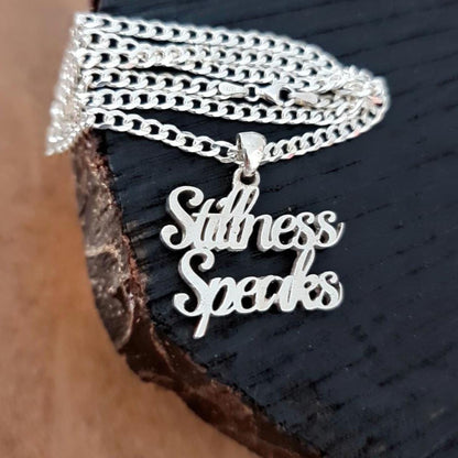 Stillness Speaks Pendant: Handmade Sterling Silver Spiritual Necklace