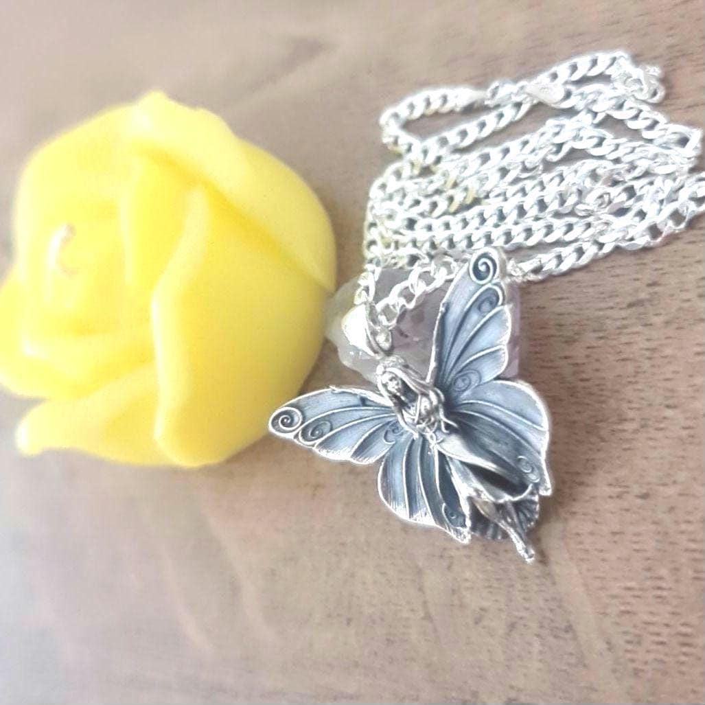 Fairy Princess charm - Winged Fairy Fantasy - Celestial- FairyTale - Handmade 925 Sterling Silver