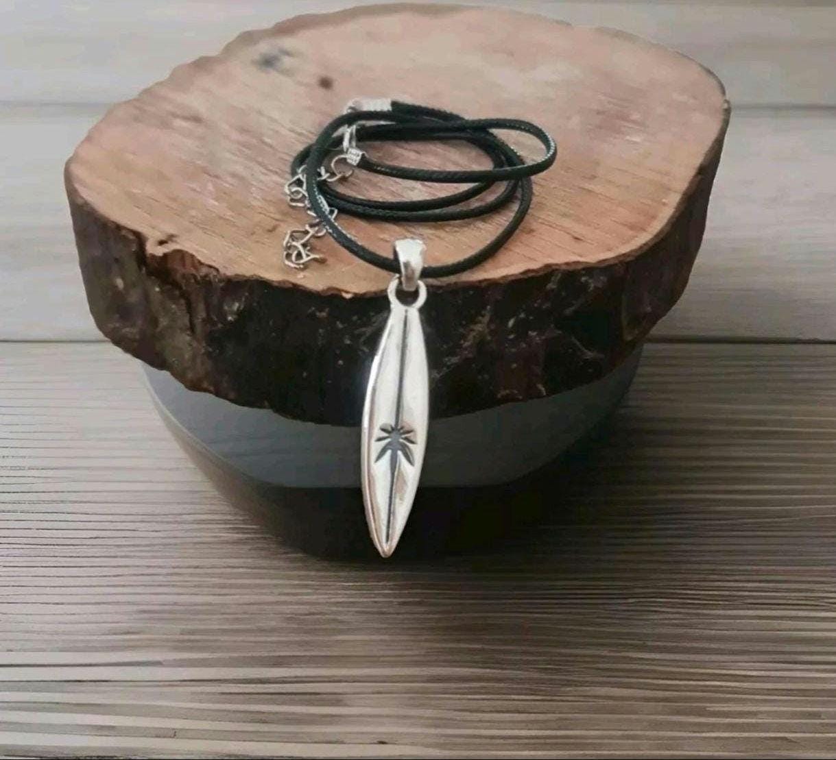 Handmade Sterling Silver Surfboard Pendant: Beach Lover Gift