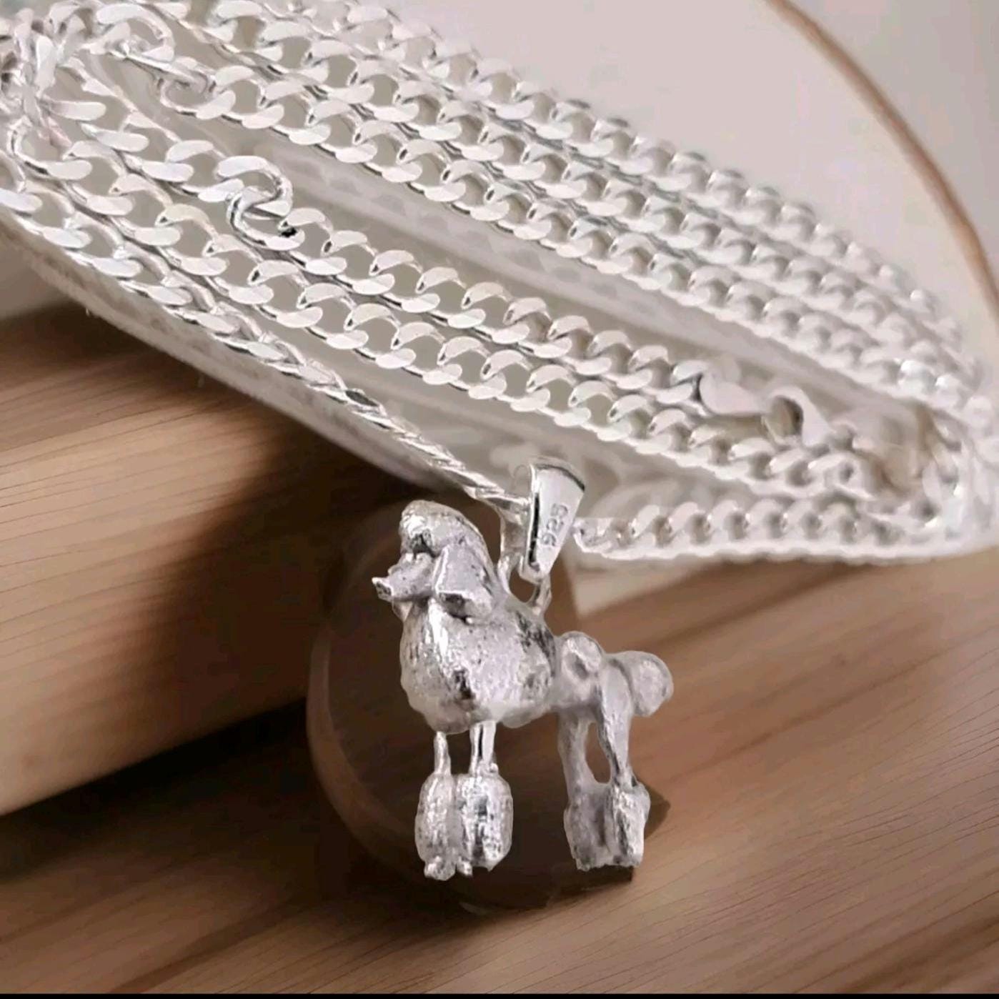 Handmade Sterling Silver Poodle Pendant: Dog Lover Gift