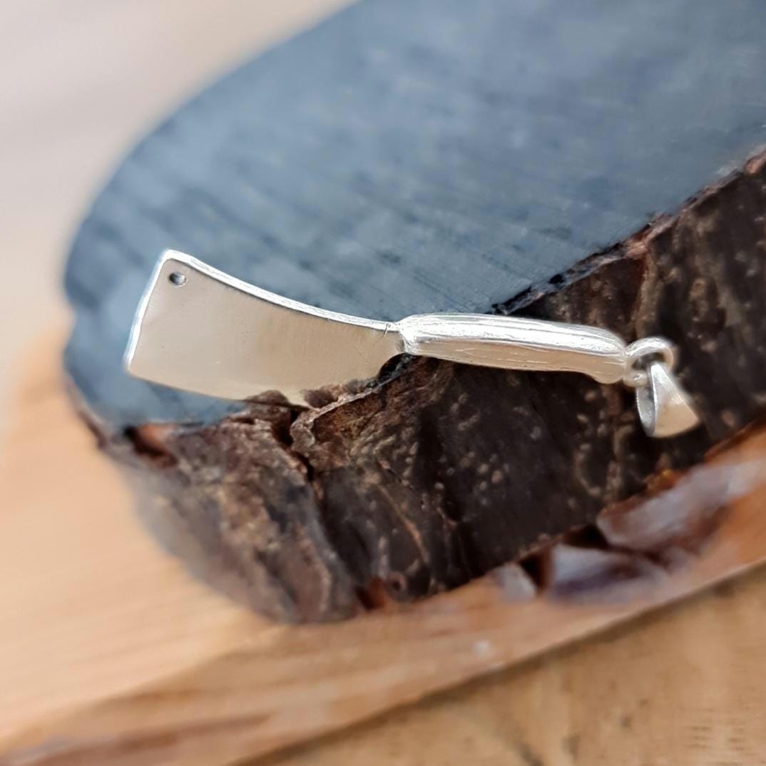 Sterling Silver Cleaver Pendant - Butcher Knife Necklace