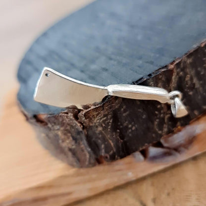 Sterling Silver Cleaver Pendant - Butcher Knife Necklace