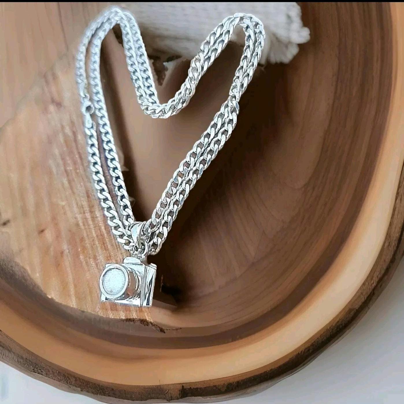 SLR Camera Necklace Handmade -Unisex Statement Piece for photography lovers- Sterling Silver