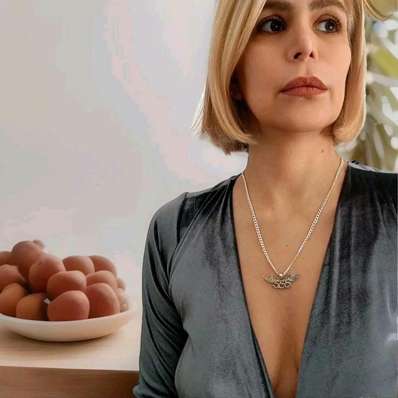 555 Angel Number Sterling Silver Pendant Necklace with Wings "major change is coming"