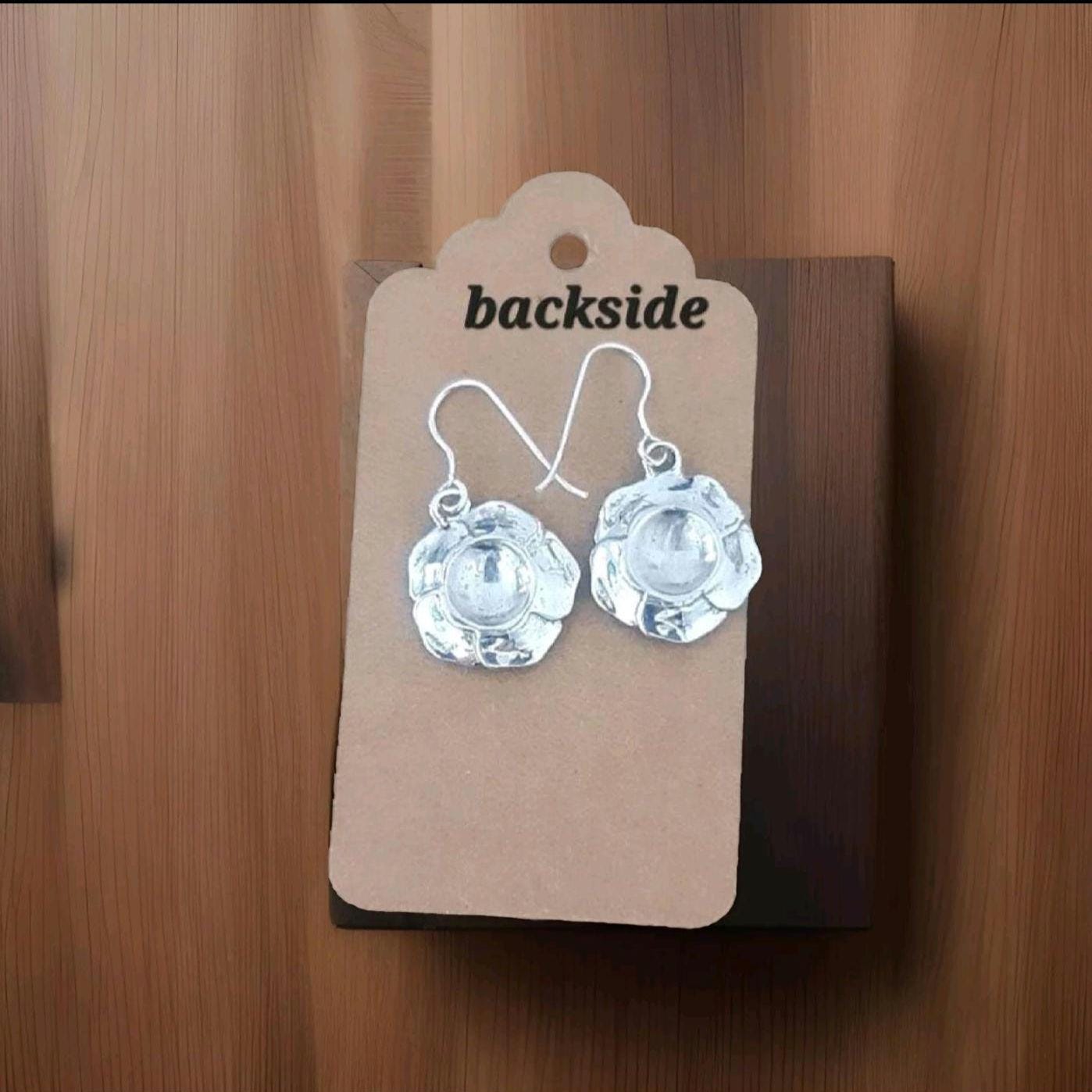 Sterling Silver Rose Dangle Earrings: Handmade Blossom Jewelry