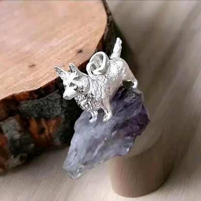 Handmade Sterling Silver Corgi Pendant: Dog Lover Gift