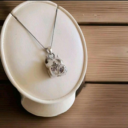 Sterling Silver Pitbull Pendant: Bold Dog Lover Gift