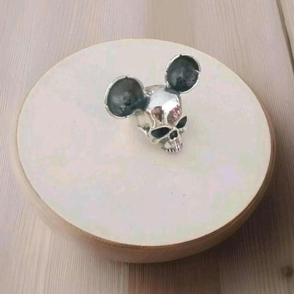 Mouse Skull Ring: Gothic Statement piece Handmade Sterling Silver