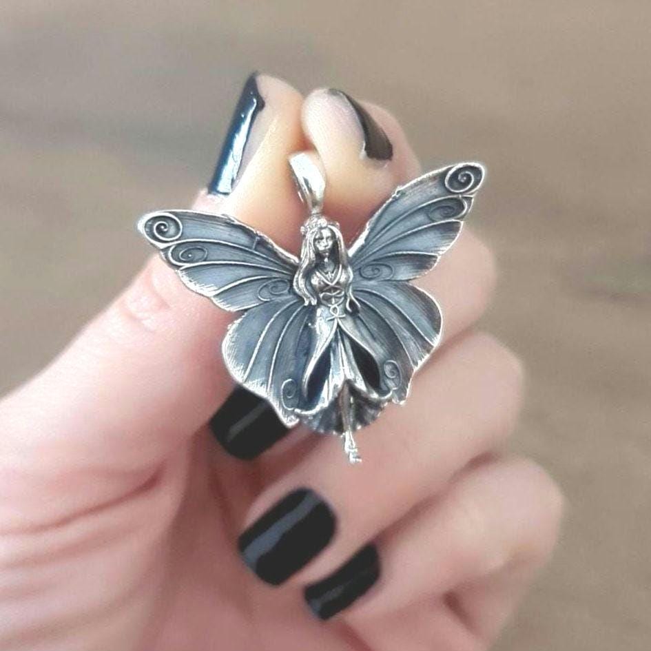 Fairy Princess charm - Winged Fairy Fantasy - Celestial- FairyTale - Handmade 925 Sterling Silver