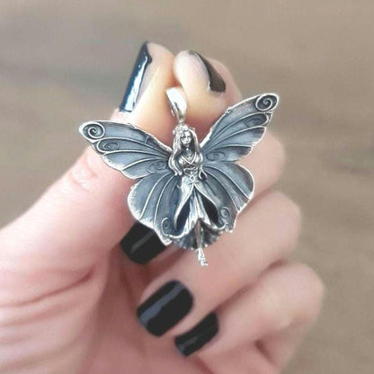 Fairy Princess charm - Winged Fairy Fantasy - Celestial- FairyTale - Handmade 925 Sterling Silver