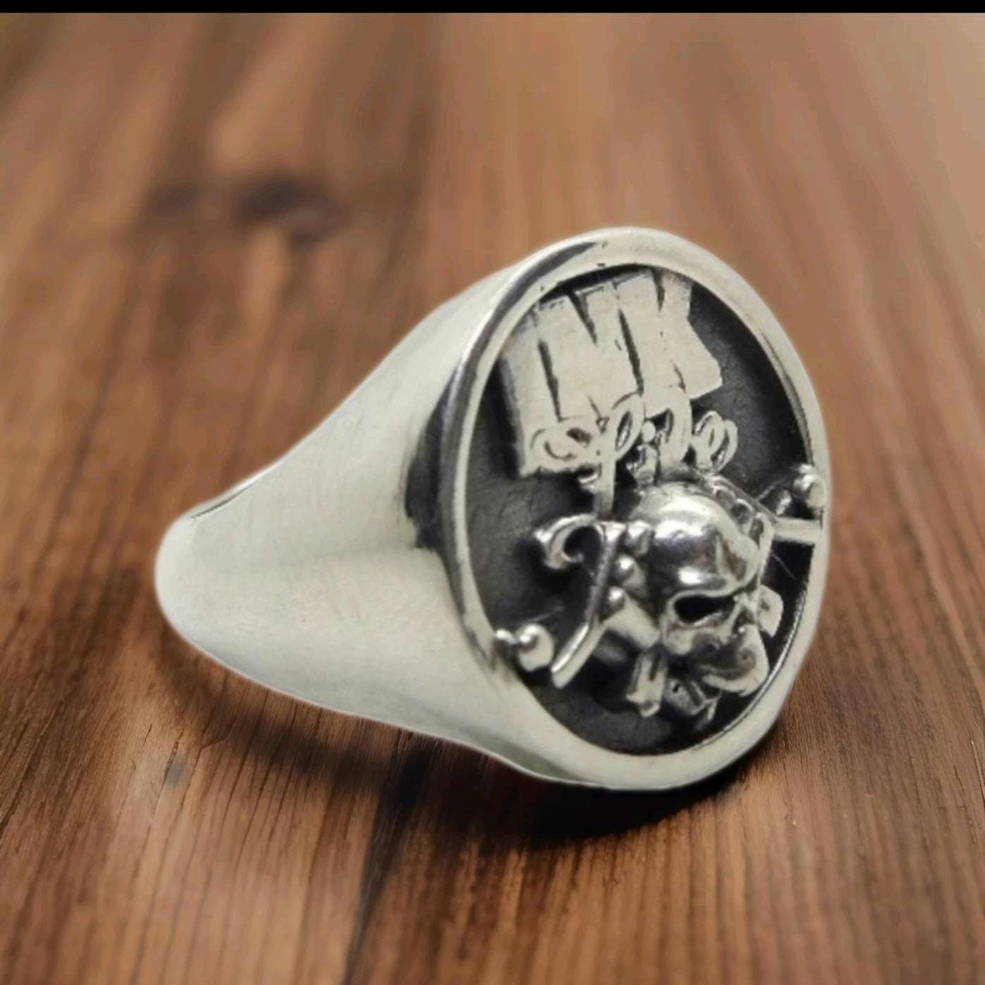Tattoo Guns "Ink Life"-inspired Ring - Handmade Skull Ring - Crafted in 925 Sterling Silver