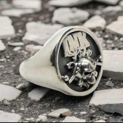 Tattoo Guns "Ink Life"-inspired Ring - Handmade Skull Ring - Crafted in 925 Sterling Silver