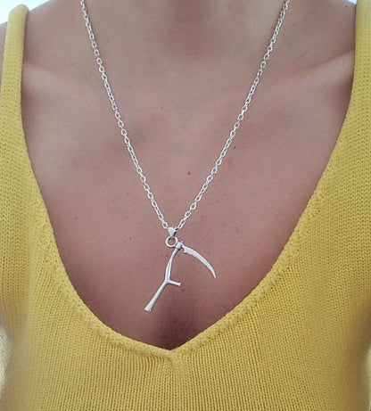 Grim Reaper Scythe Sterling Silver Pendant: Gothic Handmade Jewelry