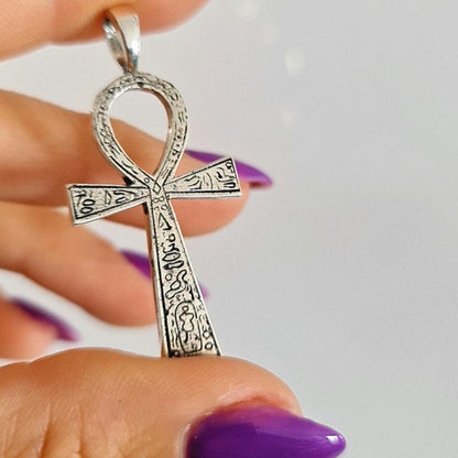 Handmade Sterling Silver Ankh Pendant: Key of Life, Ancient Egyptian Jewelry