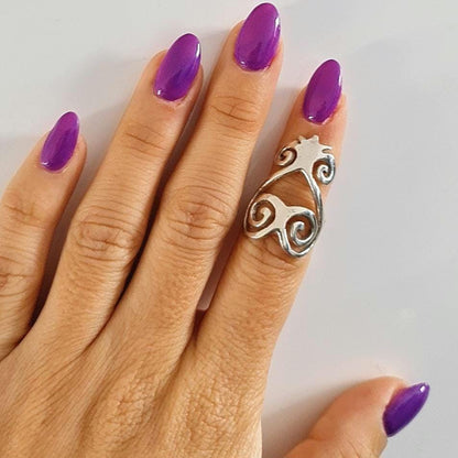 Handmade Sterling Silver Sankofa Ring: African Adinkra Jewelry