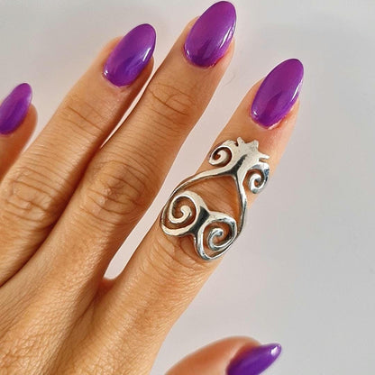 Sterling Silver Sankofa Ring: African Adinkra Jewelry