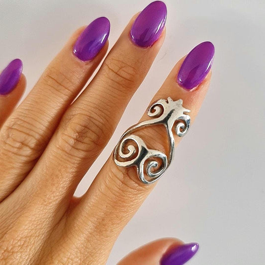 Sterling Silver Sankofa Ring: African Adinkra Jewelry
