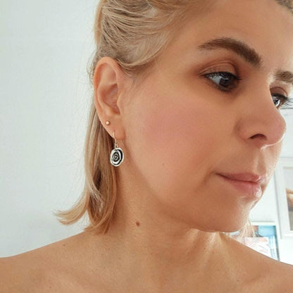 Sterling Silver Rose Dangle Earrings: Handmade Blossom Jewelry