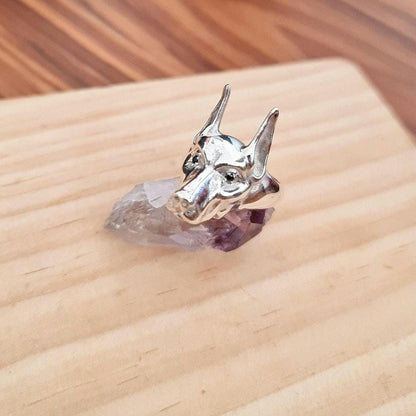 Handmade Sterling Silver Doberman Pinscher Ring: Dog Lover Gift