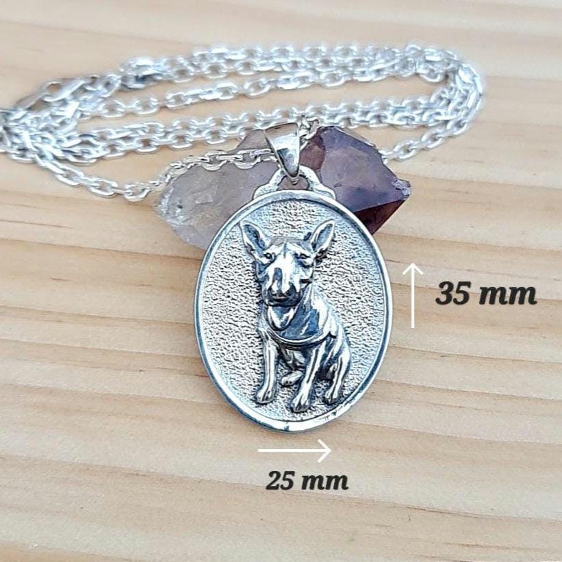 Custom Dog Portrait Pendant: Handmade Pet Memorial Charm Sterling Silver