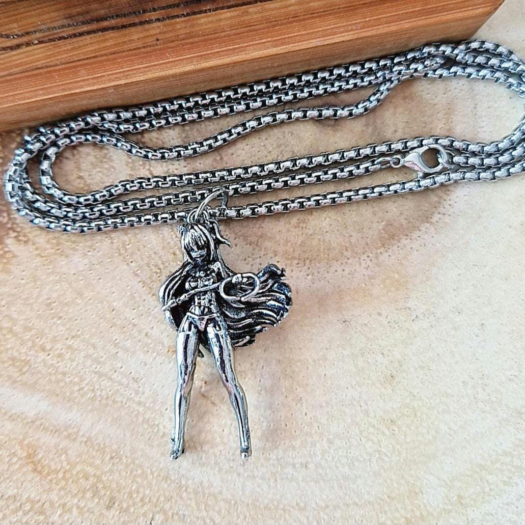 Anime Bunny Girl Cosplay style sexy long haired Girl with whip rope Necklace