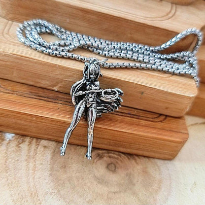 Anime Bunny Girl Cosplay style sexy long haired Girl with whip rope Necklace