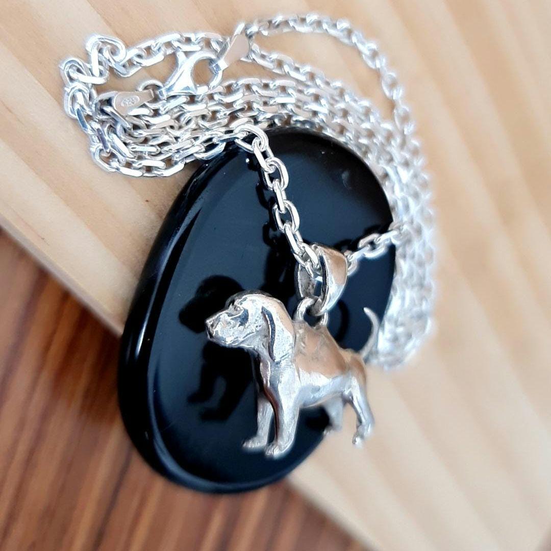 Beagle Figurine Pendant  Solid Sterling Silver –   Gift for Beagle  Lovers –Pet Memorial