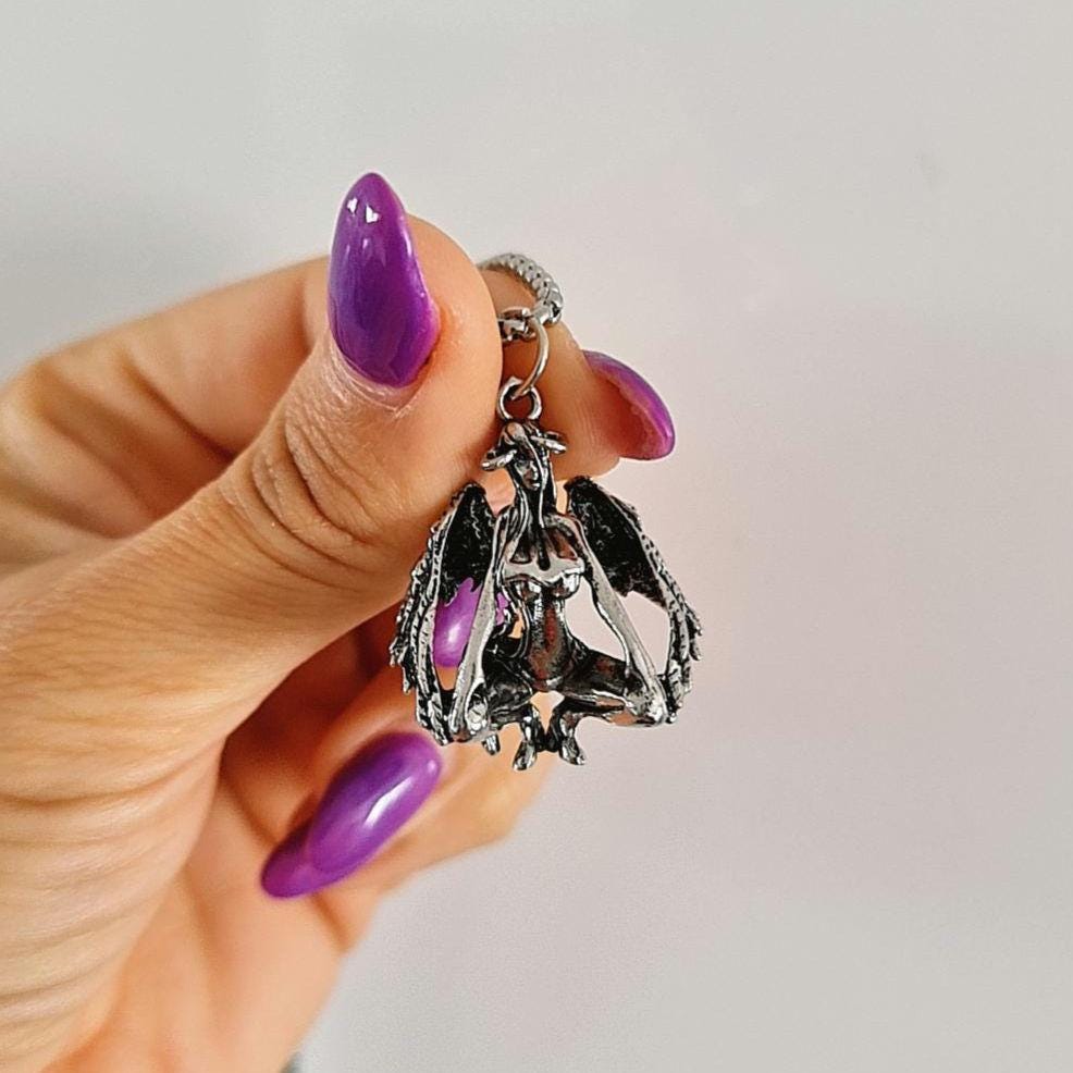 Winged Demon Devil Goddess Necklace , Anime, Cosplay- punk Gothic Sexy 60 cm round box chain